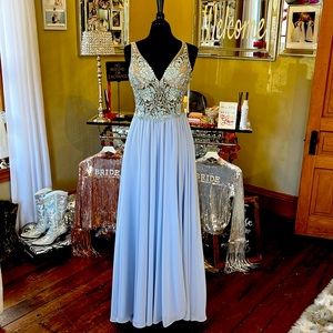 Gorgeous Terani Couture powder blue prom dress